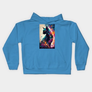 Black Cat Paint Splatter Kids Hoodie